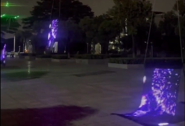 Soft LED screen hanging drone