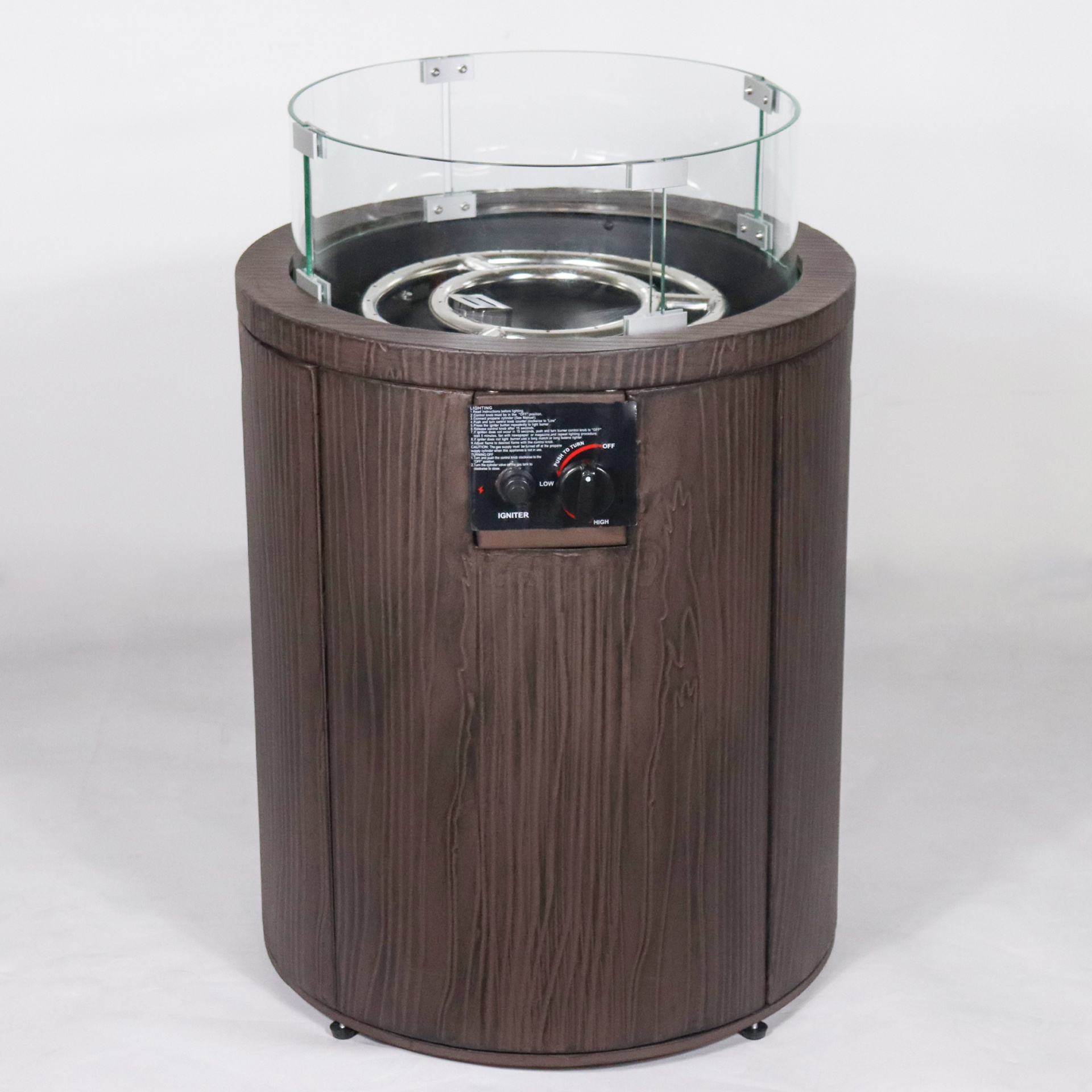 RS-U20001-20Round Wood Grain Gas Stove (brush color)