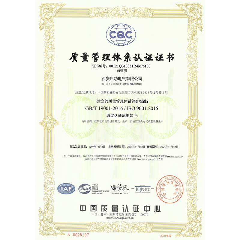 Quality Management System Certificate