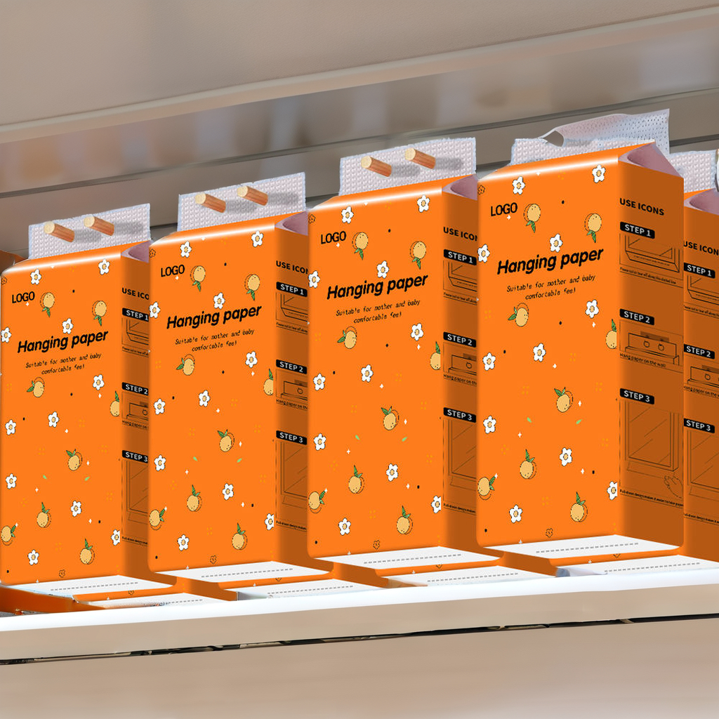 Wall Custom Bulk Large Orange Toilet Towel Hanging Tree Care Packaging Colorful Soft Sheets Tissue Facial Hanging Tissue Towel