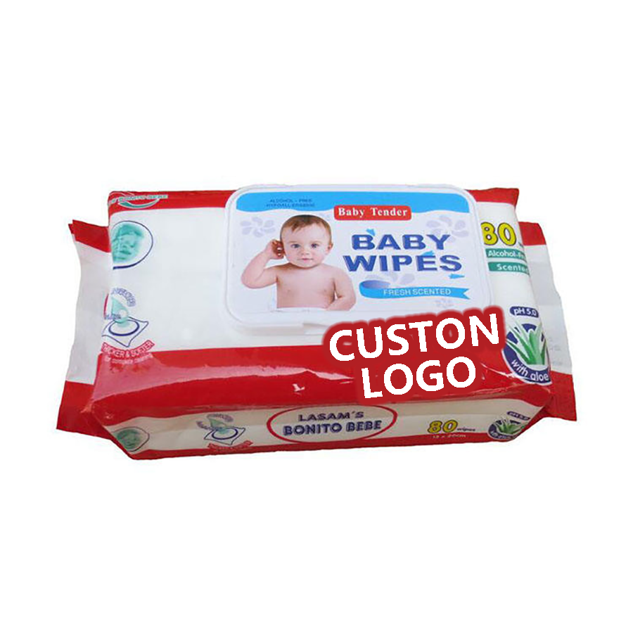 Wet Wipes Plastic Lids Pack 120 Pcs Tissue Wipes Antibacterial Private Label Baby Lower Moq Logo Customized Hand Baby Wet Wipes