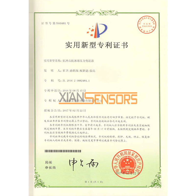 抗冲击抗冰堵压力变送器