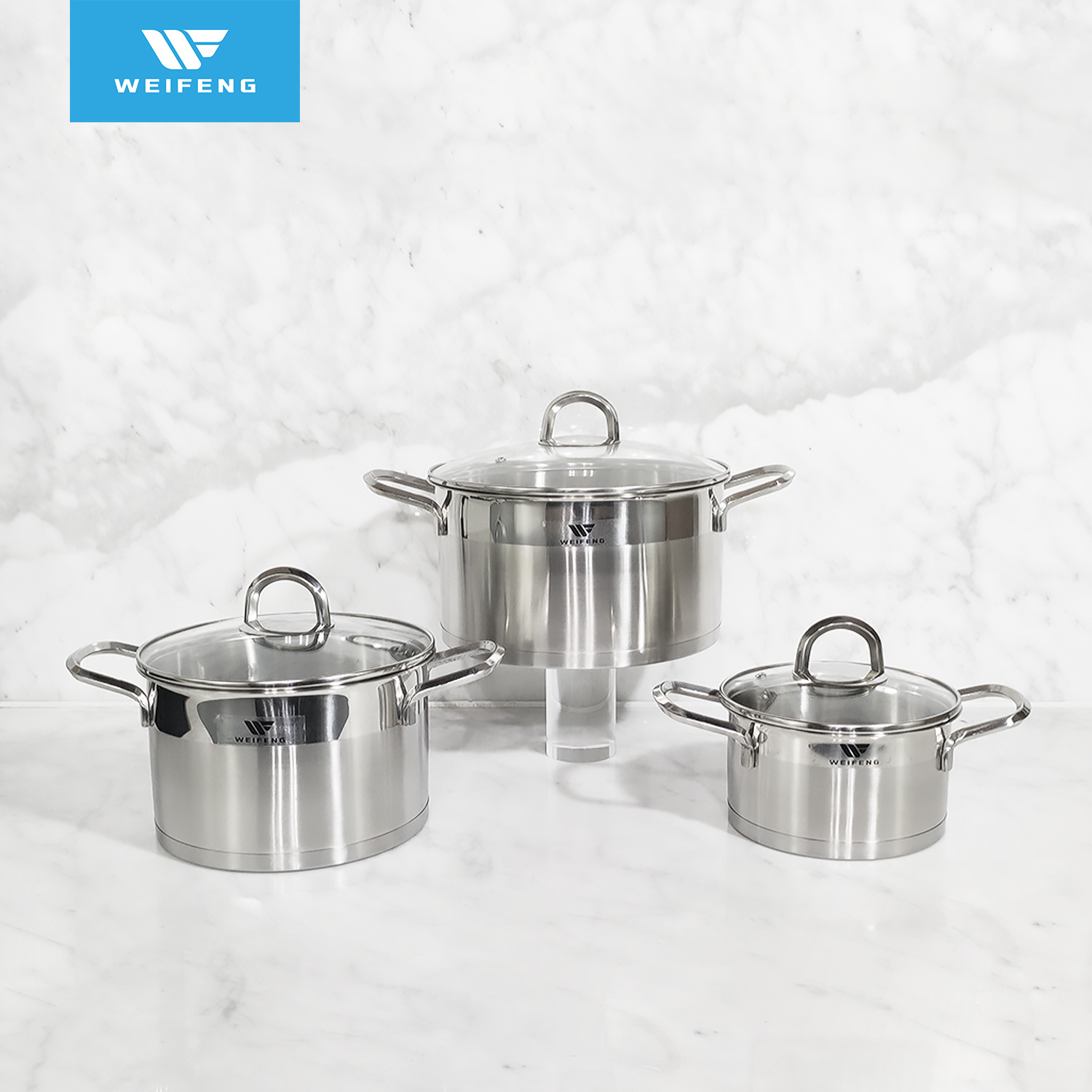 Straight cookware shape Stainless Steel Cookware with straight bottom