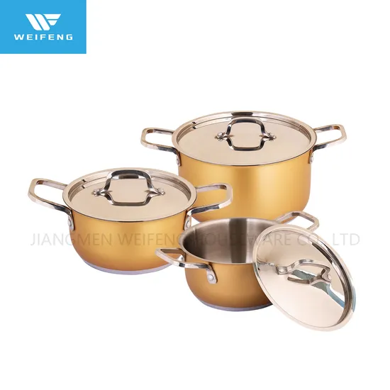 Juego de utensilios de cocina de acero inoxidable de 6 piezas con pintura dorada en oferta