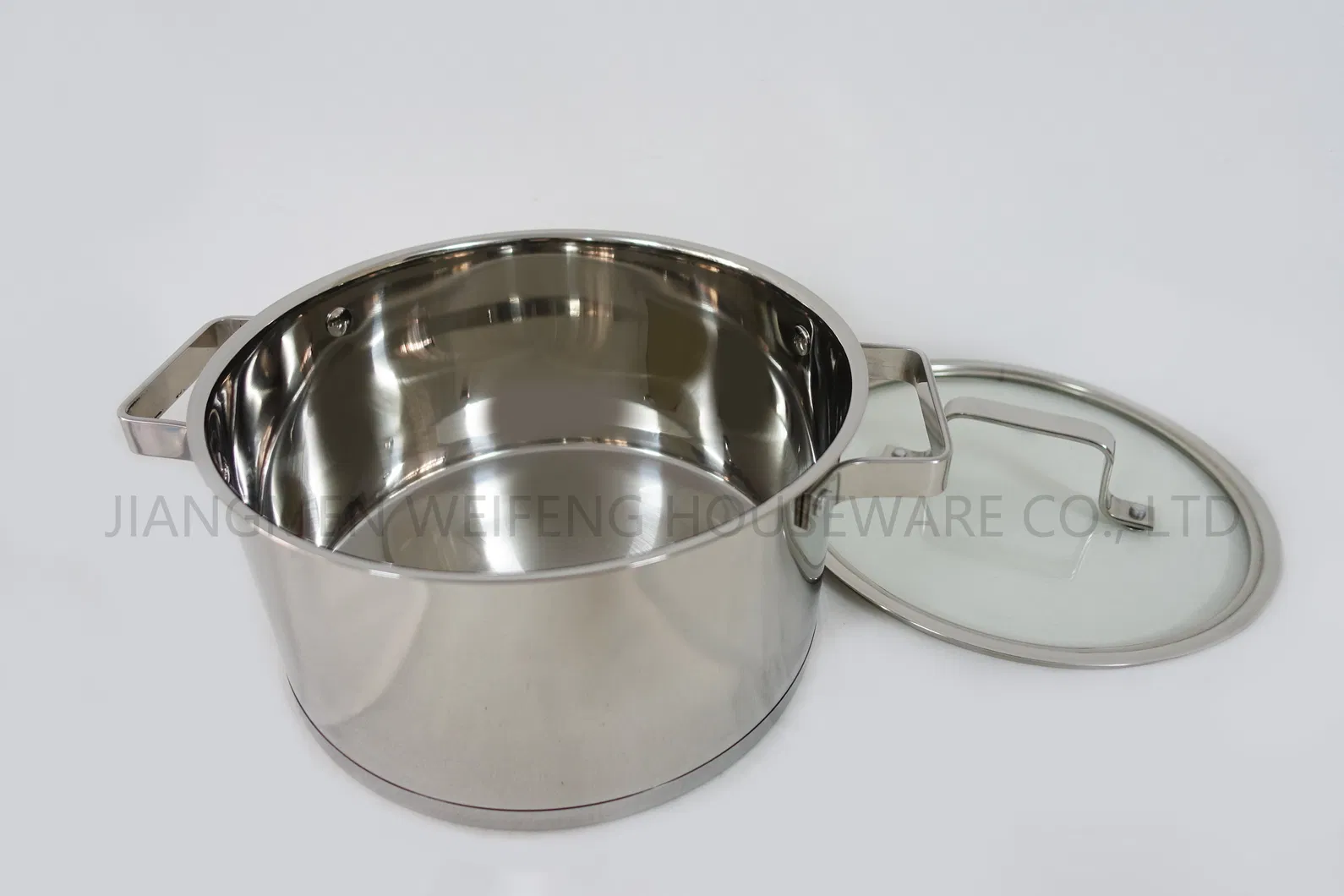 Juego de utensilios de cocina de acero inoxidable de 6 piezas con tapa de vidrio limpio