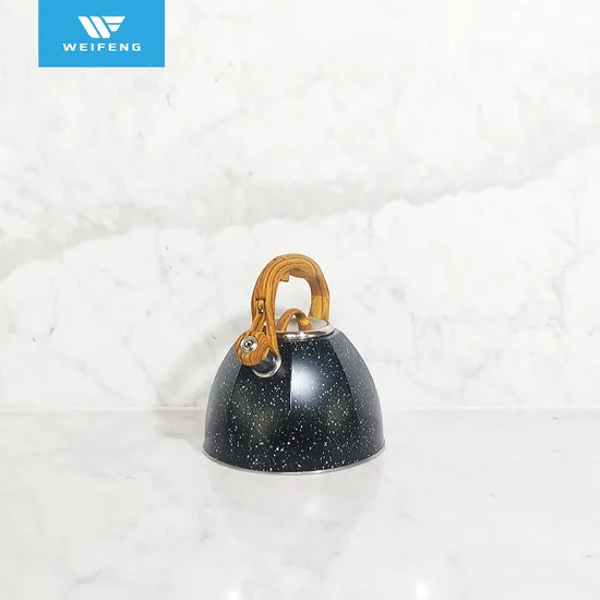 Bakelite Handle Stainless Steel Whistling Kettle with Black Color Plated
