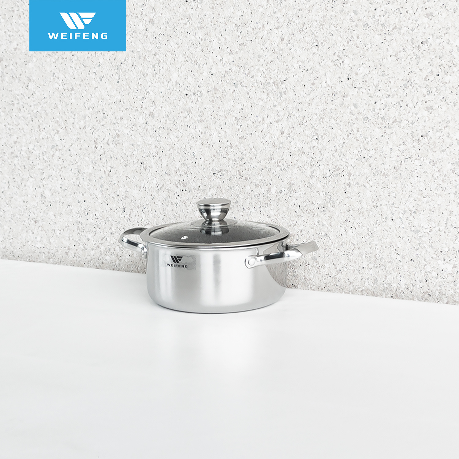 SS 304 Stainless Steel Cookware with Featured Gradient Steel Knob