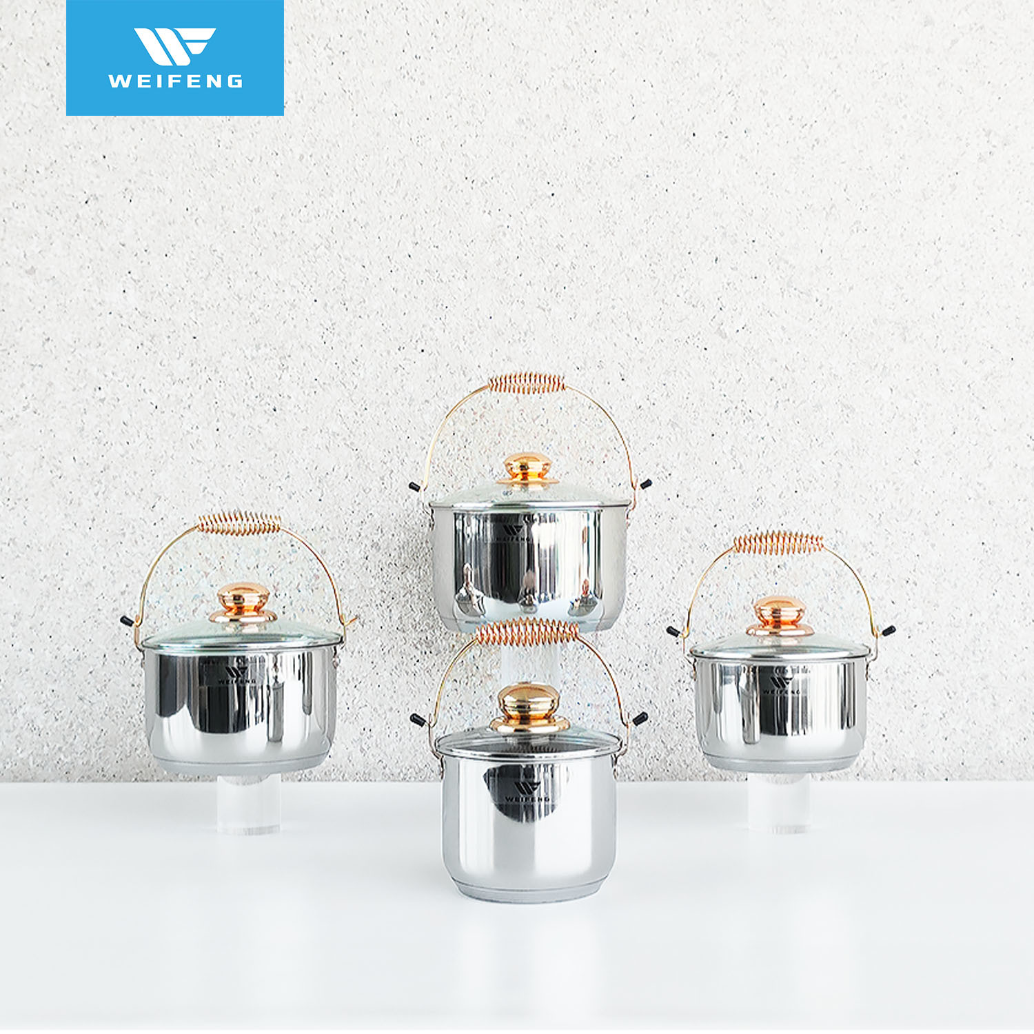 9PCS Sets Non-Stick Pot Cooking Stainless Steel Cookware with Different Sizes Pot