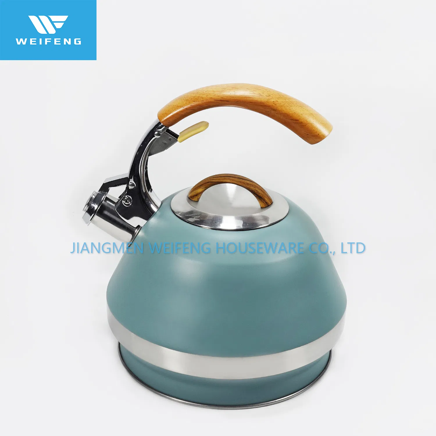 Induction Stove Stainless Steel Water Tea Pot Whistling Kettle in Green