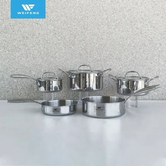 C129 Tri-Ply Stainless Steel Cookware with Hollow Heat-Resisting Zinc Alloy Handle