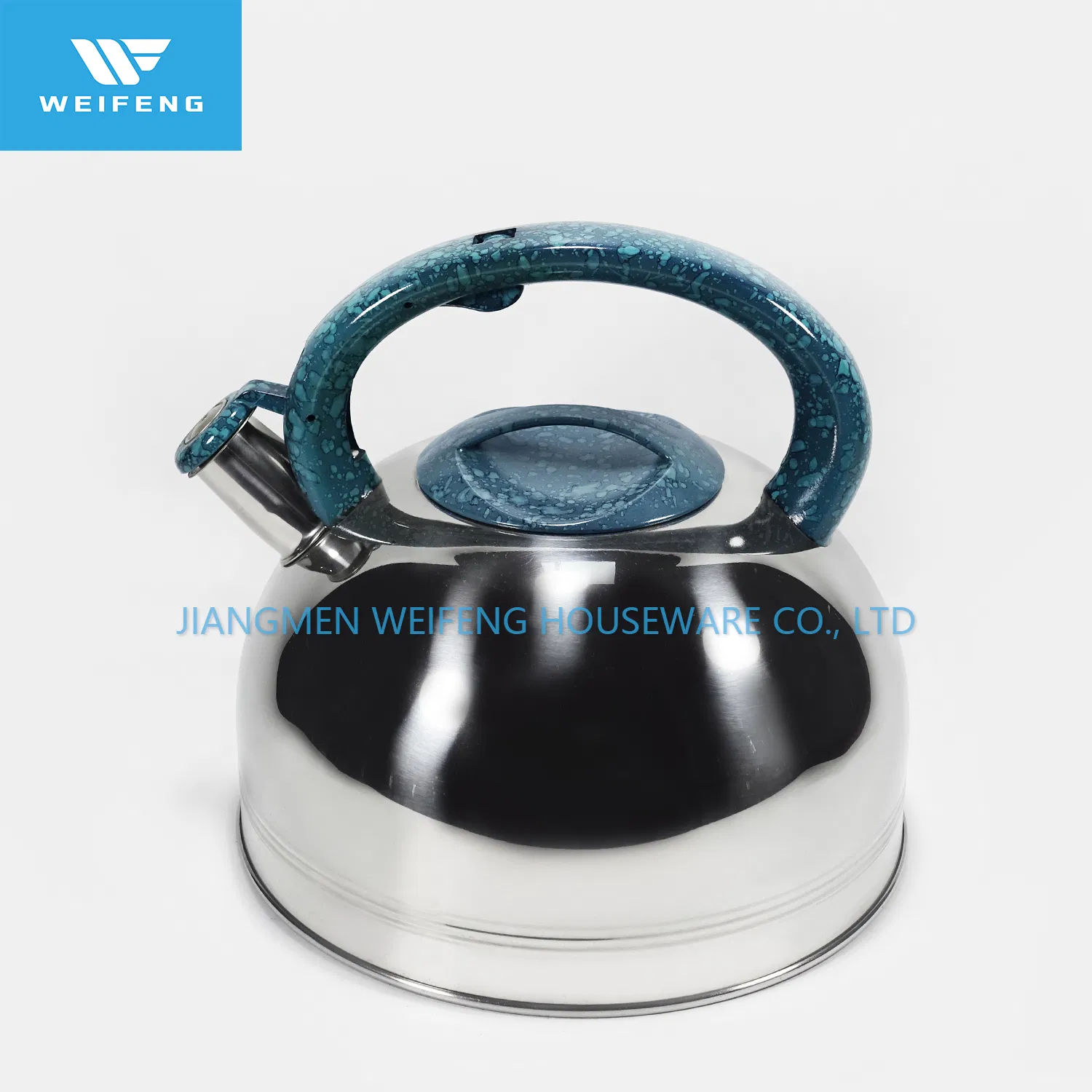 3.0L Home Use Stainless Steel Whistling Kettle with Green Handle