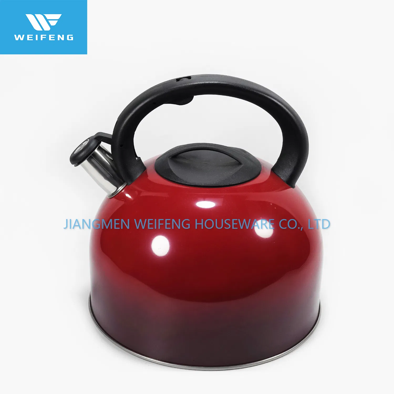 for Home Stainless Steel Whistling Kettle in Red Gradient to Black Painting