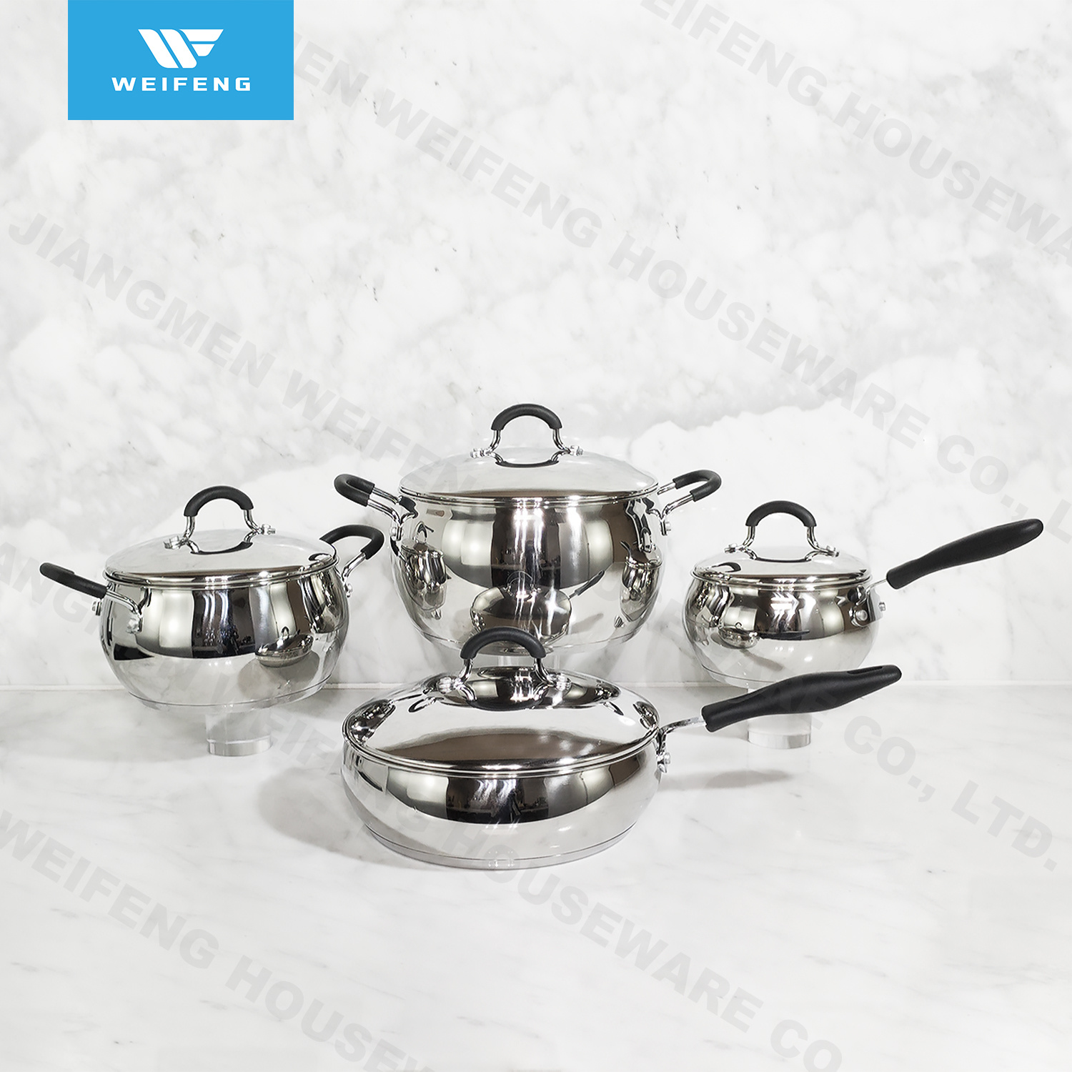 Apple Shape Stainless Steel Cookware with Anti-hot Silicone Handle