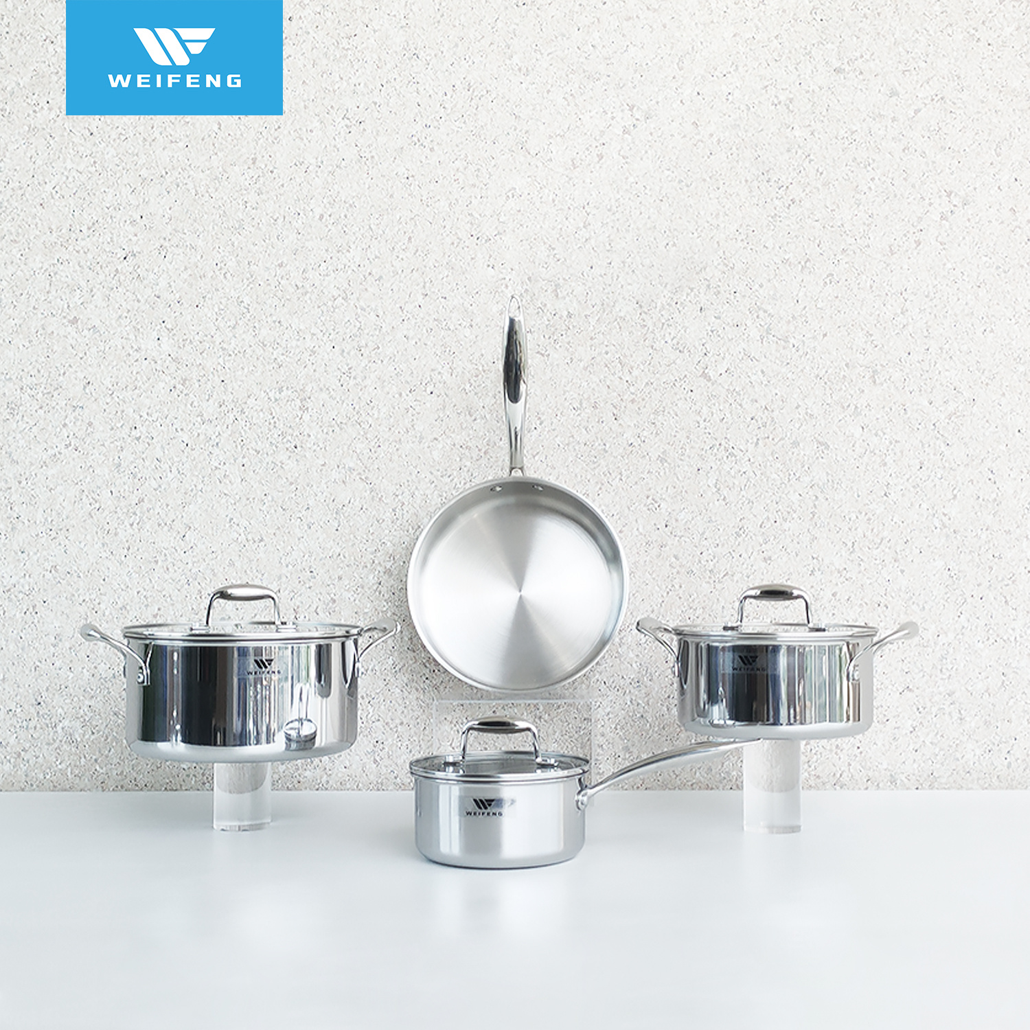 7pcs Tri-ply High-end Stainless Steel Cookware Set
