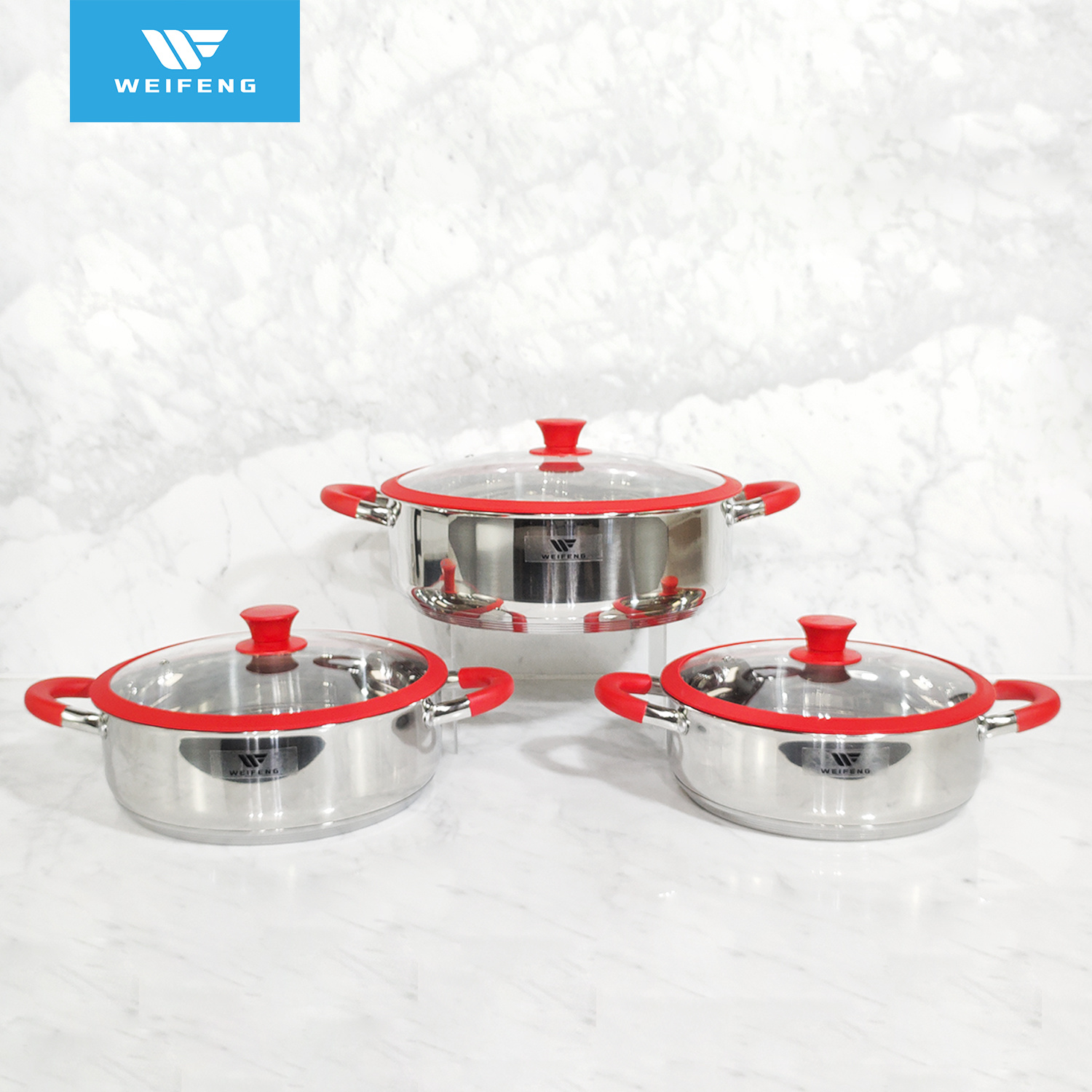 Durable & Heavy Hand-feeling Stainless Steel Cookware Low Casserole set