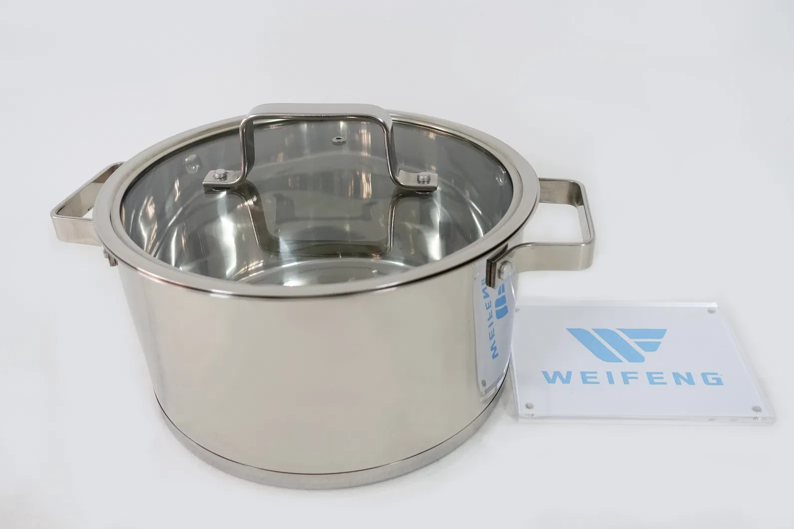 Juego de utensilios de cocina de acero inoxidable de 6 piezas con tapa de vidrio limpio