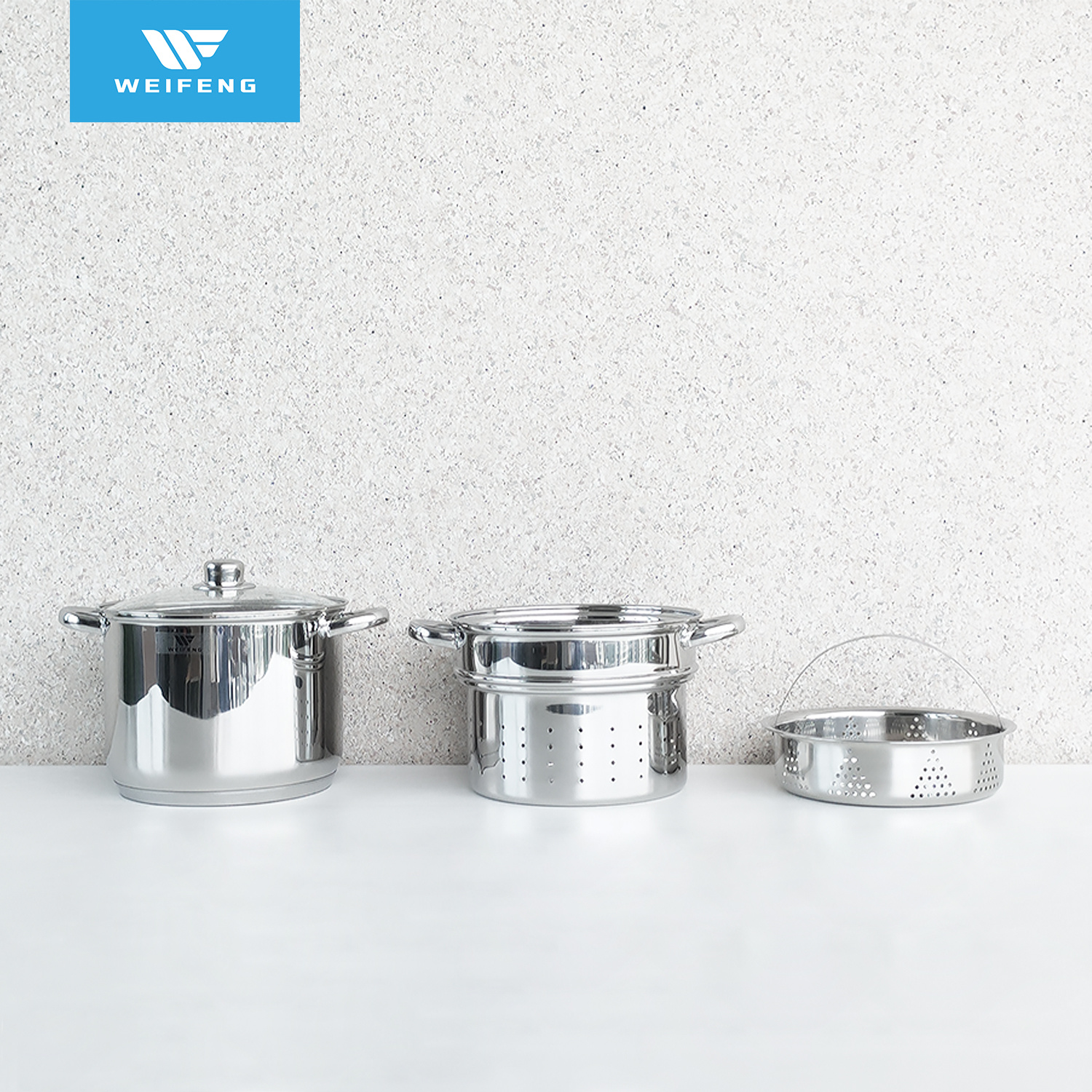 Stainless Steel Cookware, Pasta Pot with Strainer, Steamer Basket