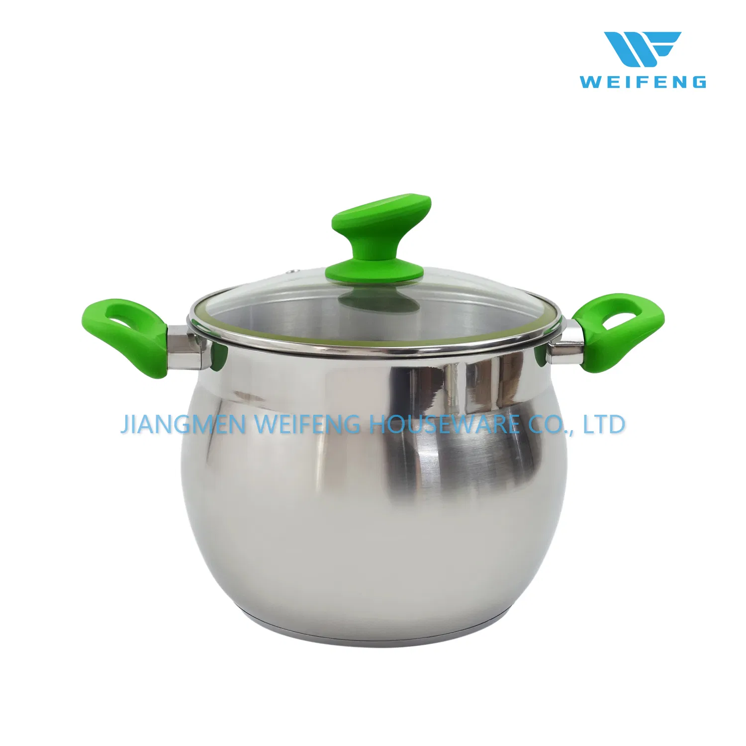 Couscous Pot Stainless Steel Cookware Set with Green Color Bakelite Handle