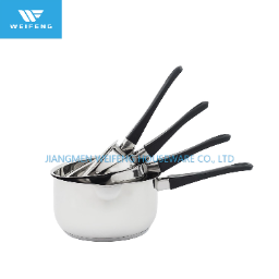 Juego de utensilios de cocina de acero inoxidable de 4 piezas con mango de baquelita negro