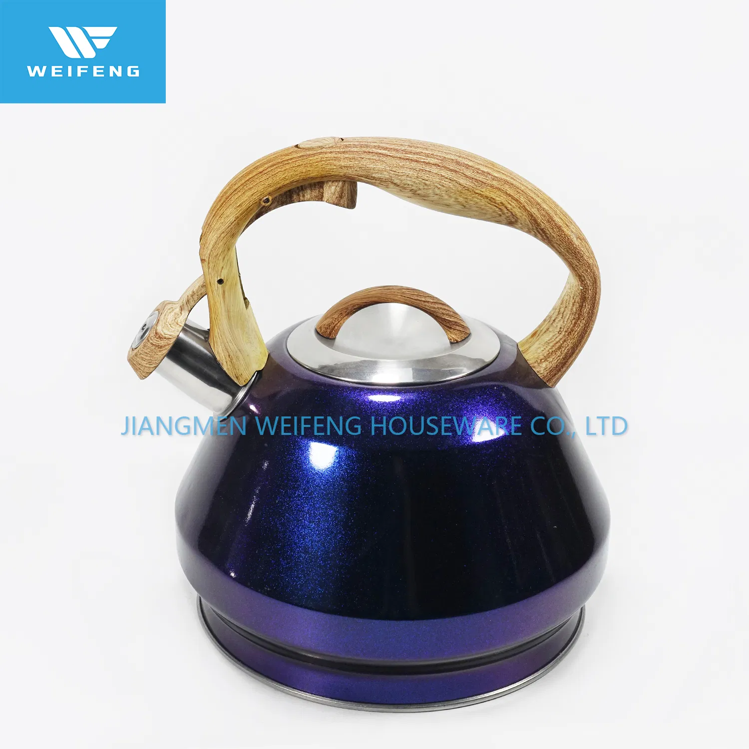 Sparkling Purple Color Painting Stainless Steel Tea Kettle with Whistle