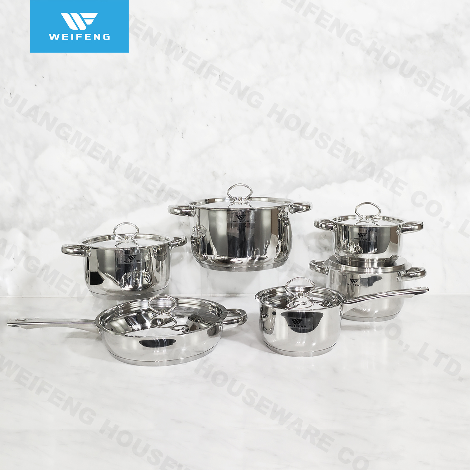Best-Selling Stainless Steel Cookware Set 12PCS Cooking Pot Set