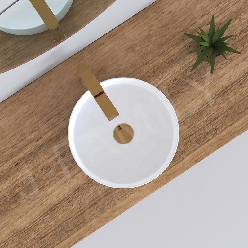 Slim Edge Bathroom Sink Ceramic Round Wash Basin