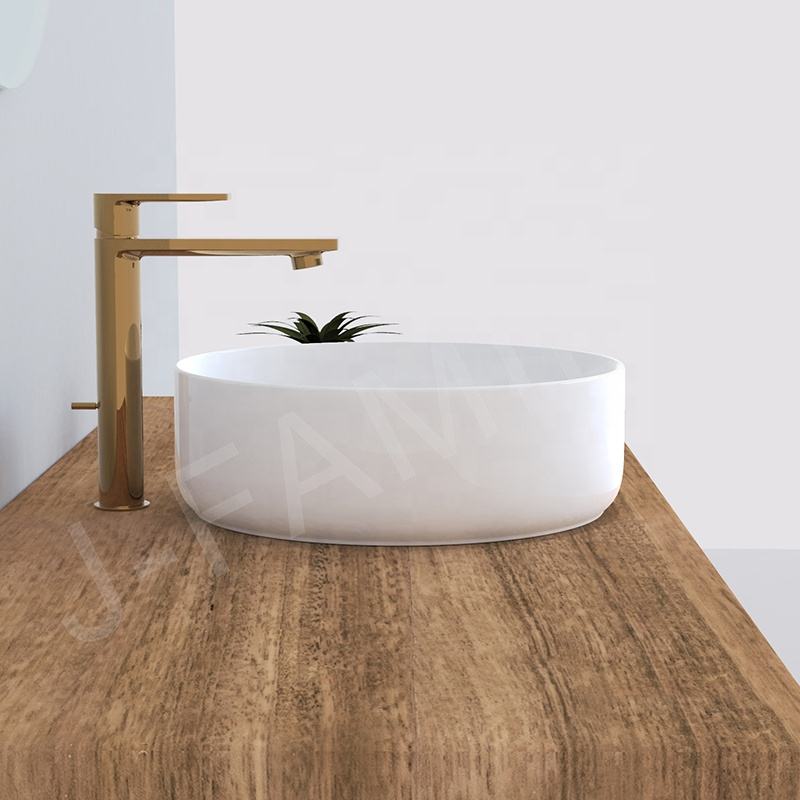 Slim Edge Bathroom Sink Ceramic Round Wash Basin