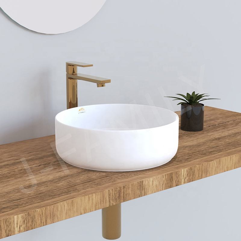 Slim Edge Bathroom Sink Ceramic Round Wash Basin