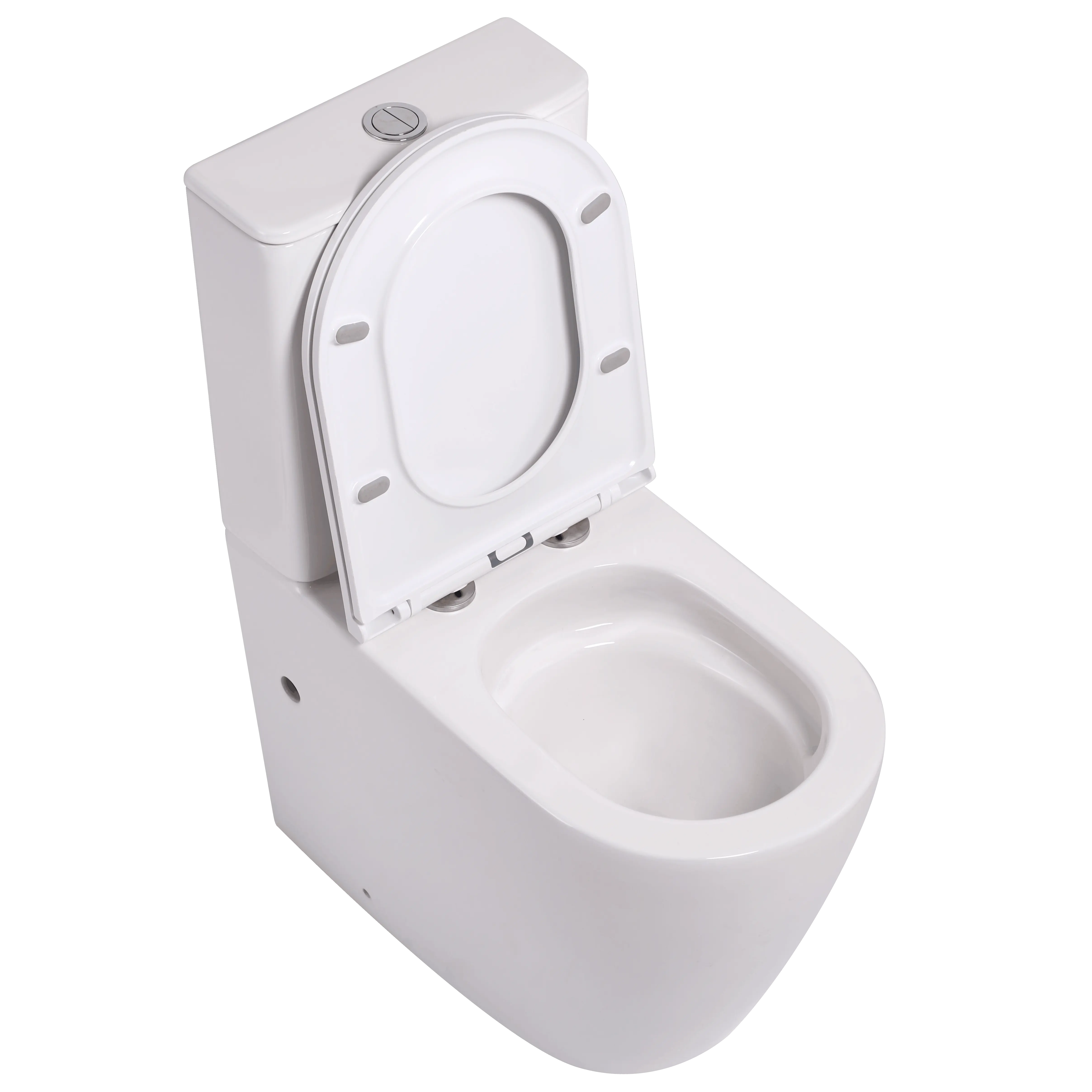 Newest Tornado and Rimless Flush Toilet Design With High Quality Watermark Standard Back to Wall Two Piece Toilet Suites