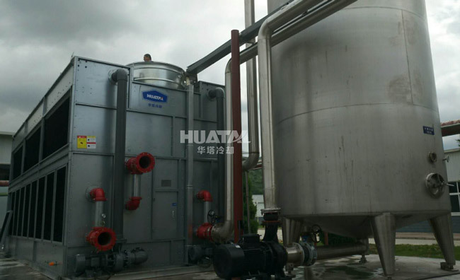 Closed cooling tower for air compressor