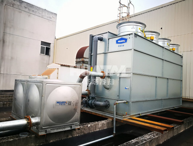 Closed cooling tower for air compressor