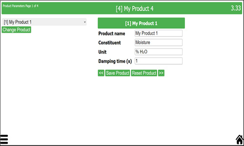 What is the unit of measurement displayed by the online testing instrument?