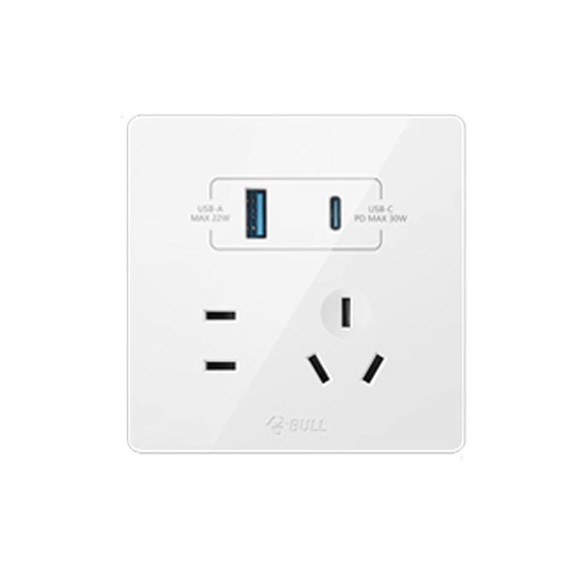 2.3-pole + dual USB (A+C) socket