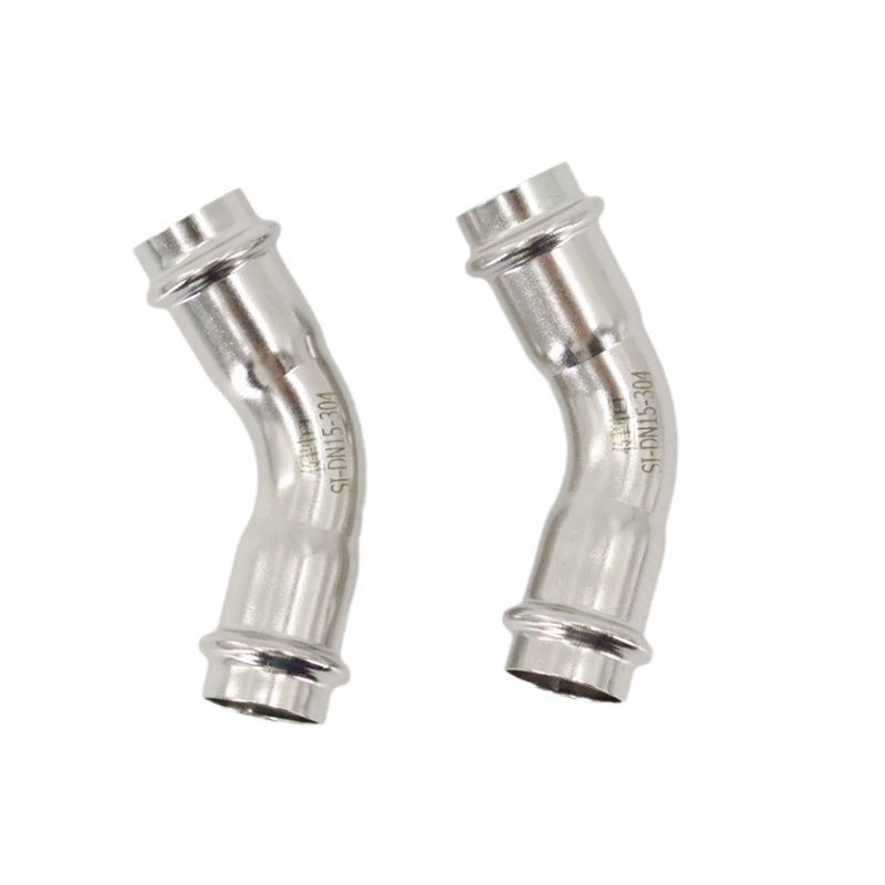 45-degree equal diameter elbow (Type A) (double crimping)