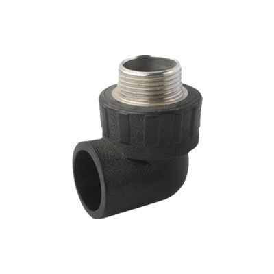 PE socket fitting, 90° elbow with external thread