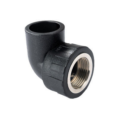 PE socket fitting 90° elbow with internal thread