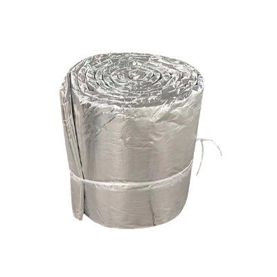 Fire-retardant aluminum foil-coated aluminum silicate roll material