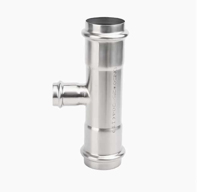 Eccentric reducer three-way fitting (double compression)