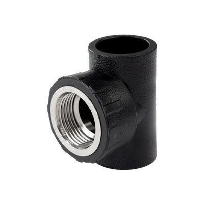 PE push-fit fitting, internal thread three-way