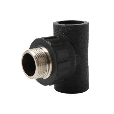 PE socket fittings, male threaded three-way
