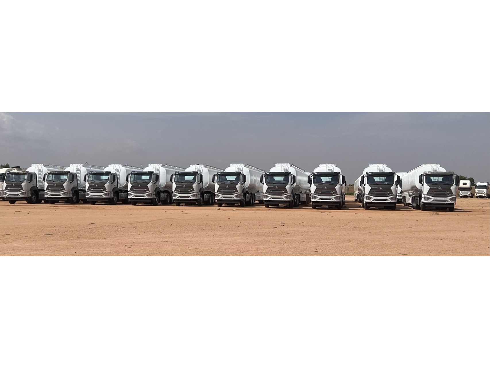 Group photo before the launch of HOWO E7 vehicle operation