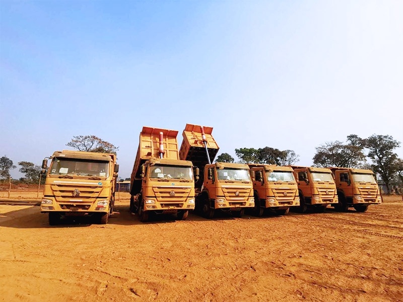 Acceptance of 6 * 4 dump trucks for major customers in the Chad customer area