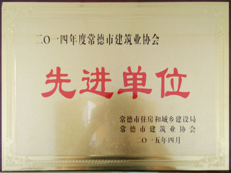 2014年度常德市建筑業協會先進單位