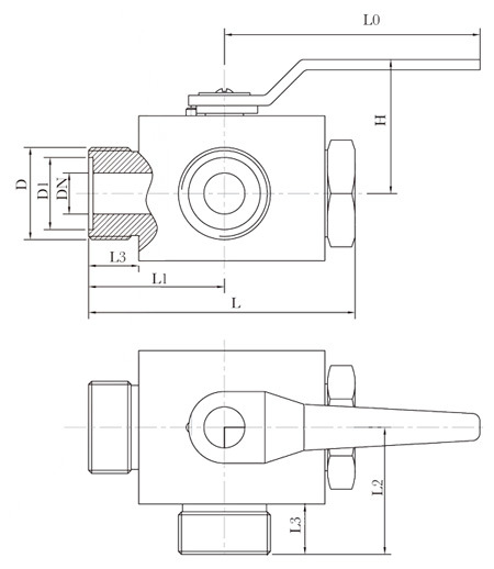 Stainless steel three-way valve