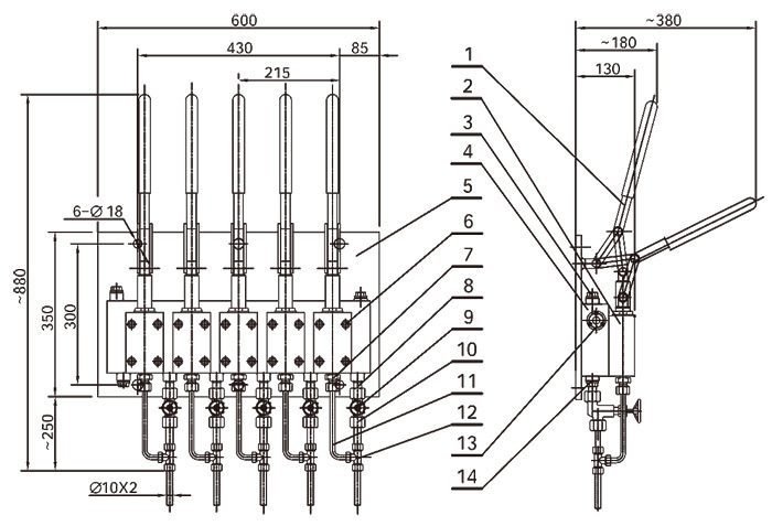 Hand pumps block