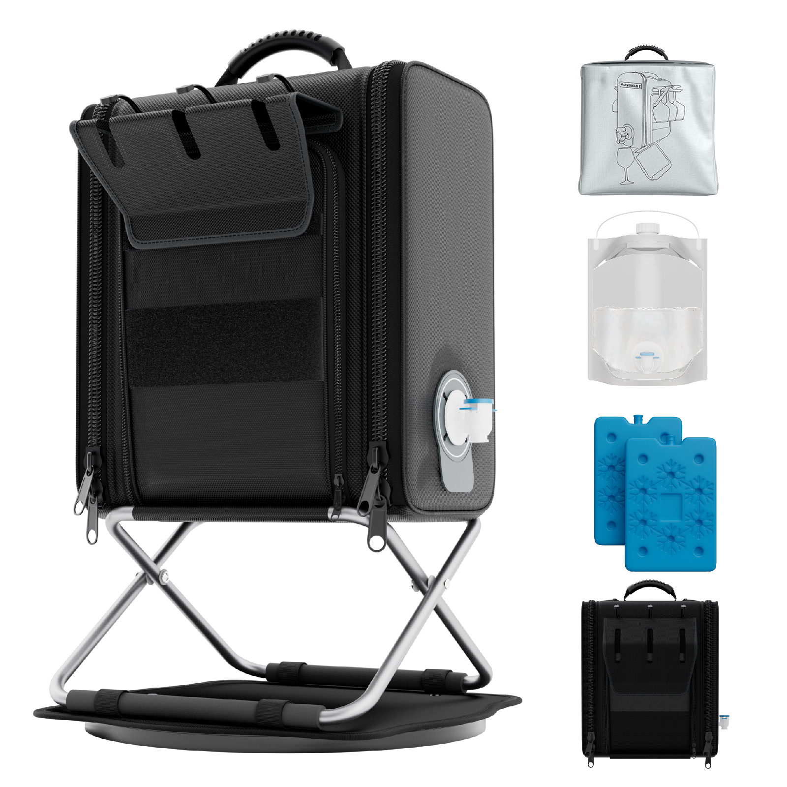 AF1212-Wine Bag w/ 360° Rotation Stand & 4L Food Grade Bladder