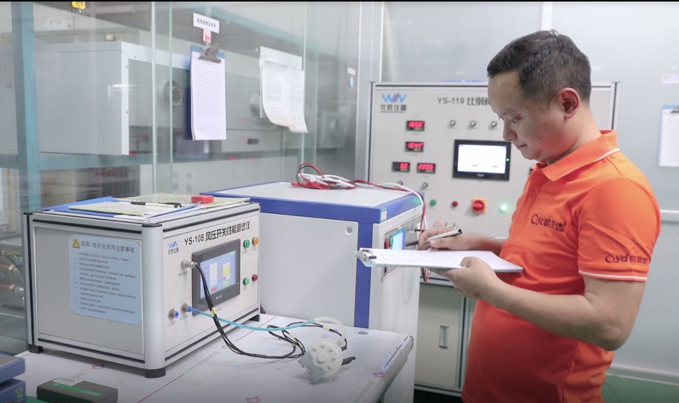 Incoming inspection of wind pressure switch