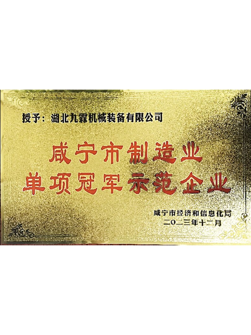 咸寧市制造業(yè)單項冠軍示范企業(yè)