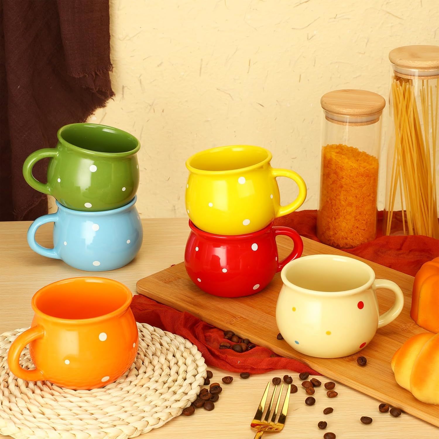 Dot Creative Coffee Mugs 10 oz Hot Chocolate Mugs