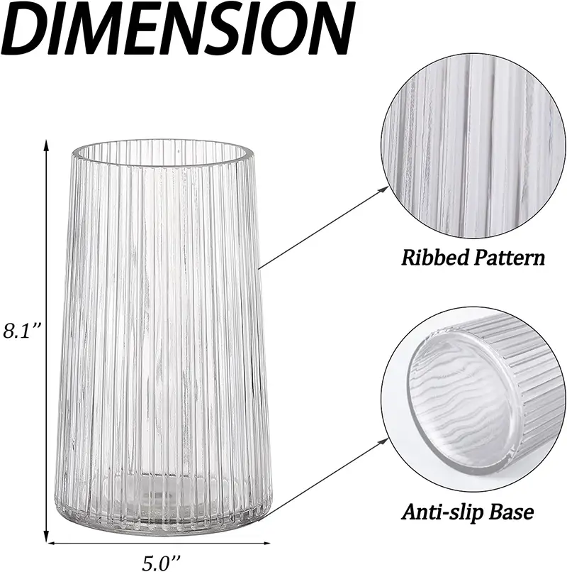 Clear Glass Vase for Flower